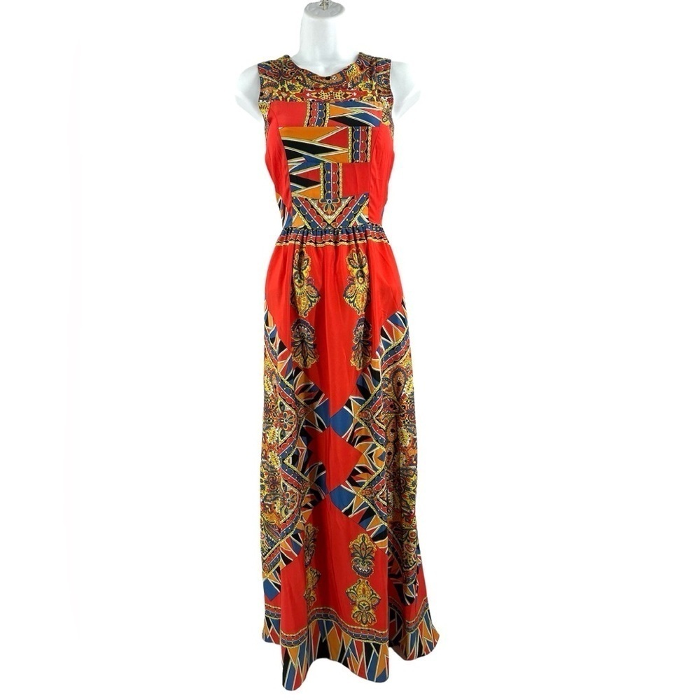 Lovers + Friends Kitty Cat Maxi Dress XS Pockets Tribal Boho Indie Festival - Picture 4 of 14
